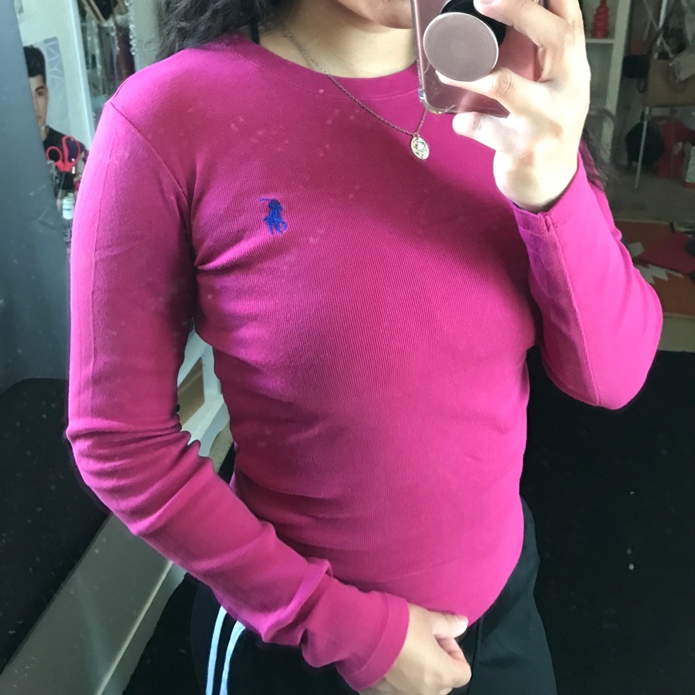 Pink polo sweater